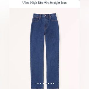 Abercrombie ultra high rise 90s straight jean medium wash